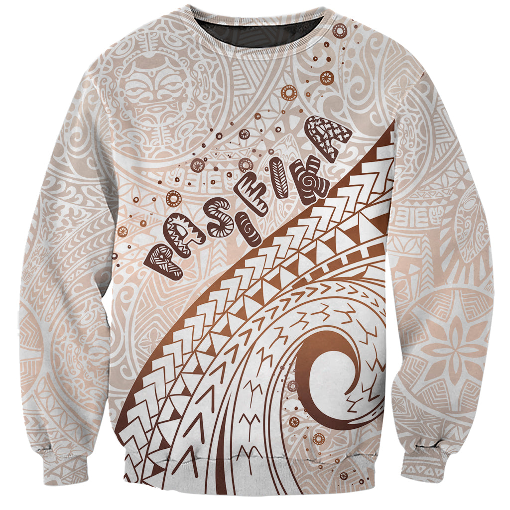 Pasifika Festival Sweatshirt Vintage Tribal Pattern LT01 Unisex Brown - Polynesian Pride