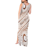 Pasifika Festival Tank Maxi Dress Vintage Tribal Pattern LT01 - Polynesian Pride