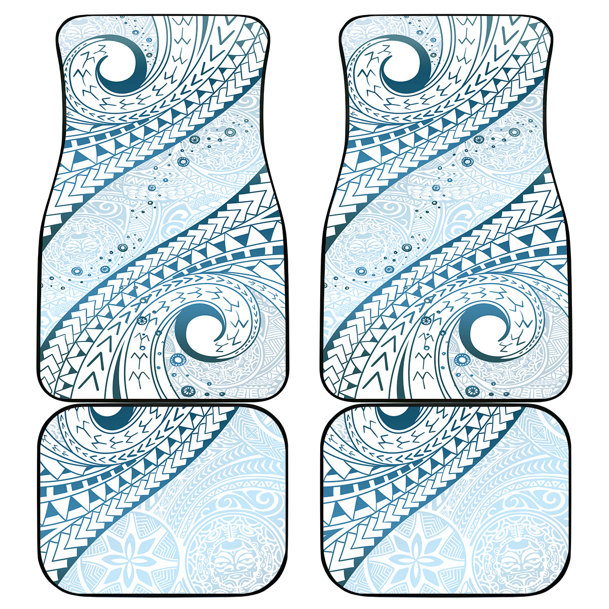 Pasifika Festival Car Mats Tribal Pattern Blue Version