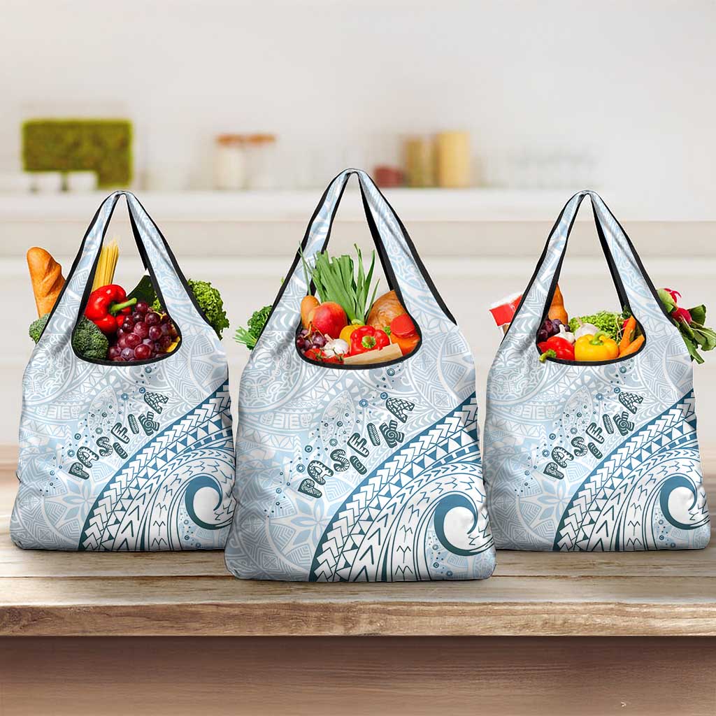Pasifika Festival Grocery Bag Tribal Pattern Blue Version LT01 3-pack One Size Blue - Polynesian Pride