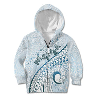 Pasifika Festival Kid Hoodie Tribal Pattern Blue Version LT01 Zip Hoodie Blue - Polynesian Pride