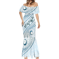 Pasifika Festival Mermaid Dress Tribal Pattern Blue Version LT01 - Polynesian Pride