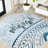 Pasifika Festival Round Carpet Tribal Pattern Blue Version LT01 Blue - Polynesian Pride