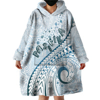 Pasifika Festival Wearable Blanket Hoodie Tribal Pattern Blue Version LT01 - Polynesian Pride