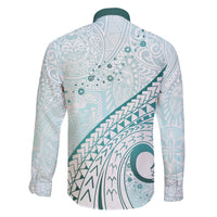 Pasifika Festival Family Matching Short Sleeve Bodycon Dress and Hawaiian Shirt Tribal Pattern Teal Version LT01 - Polynesian Pride