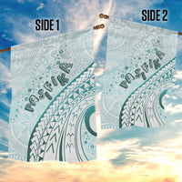 Pasifika Festival Garden Flag Tribal Pattern Teal Version