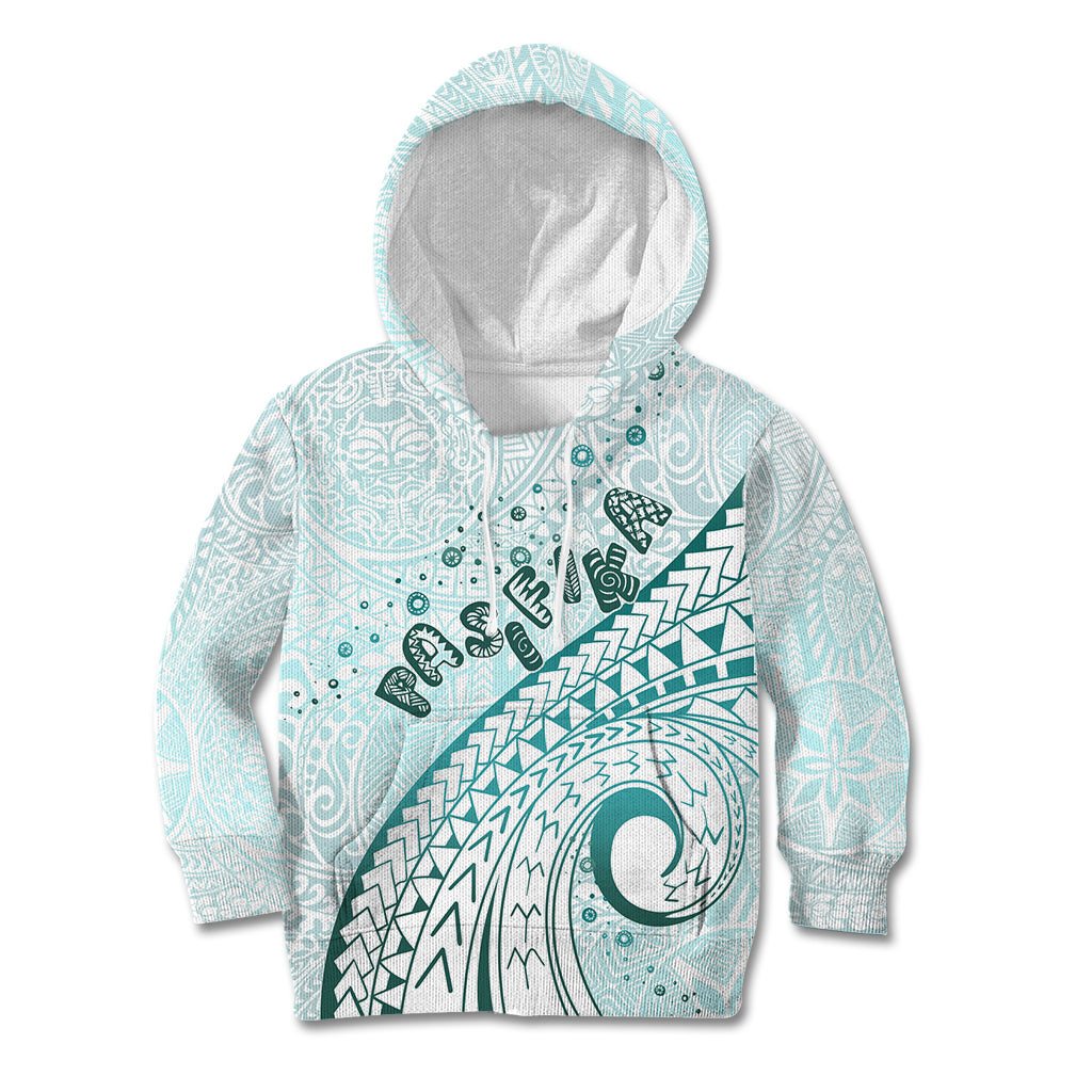 Pasifika Festival Kid Hoodie Tribal Pattern Teal Version LT01 Hoodie Teal - Polynesian Pride