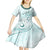 Pasifika Festival Kid Short Sleeve Dress Tribal Pattern Teal Version LT01 - Polynesian Pride