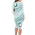 Pasifika Festival Long Sleeve Bodycon Dress Tribal Pattern Teal Version LT01 - Polynesian Pride