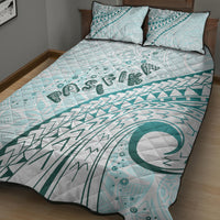 Pasifika Festival Quilt Bed Set Tribal Pattern Teal Version