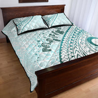 Pasifika Festival Quilt Bed Set Tribal Pattern Teal Version