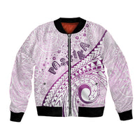 Pasifika Festival Bomber Jacket Tribal Pattern Lilac Version LT01 Unisex Purple - Polynesian Pride
