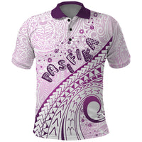 Pasifika Festival Polo Shirt Tribal Pattern Lilac Version LT01 Purple - Polynesian Pride