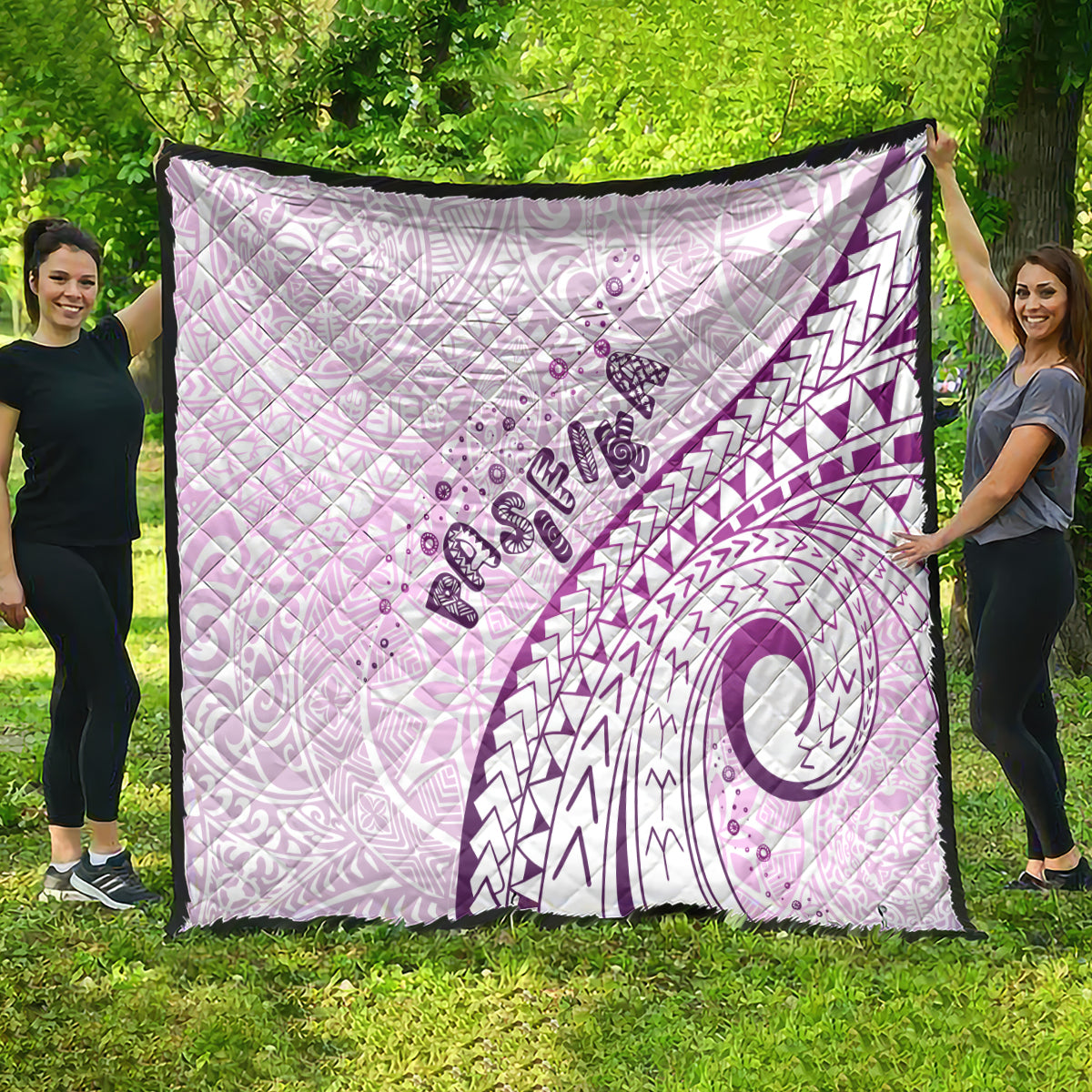Pasifika Festival Quilt Tribal Pattern Lilac Version