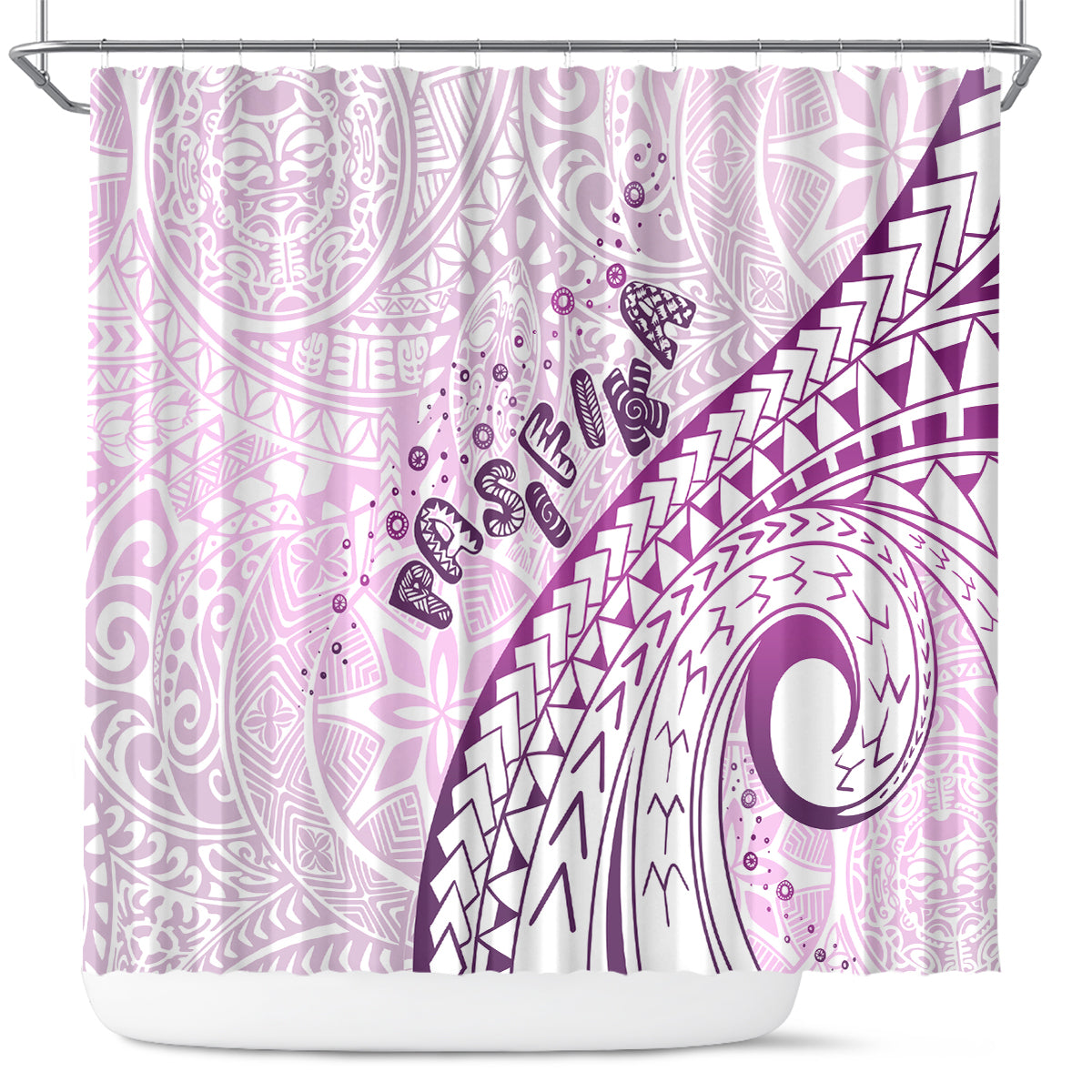 Pasifika Festival Shower Curtain Tribal Pattern Lilac Version LT01 Purple - Polynesian Pride