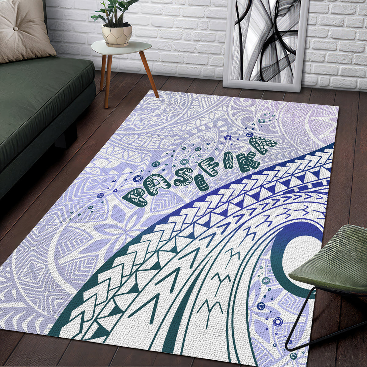 Pasifika Festival Area Rug Tribal Pattern Violet Version