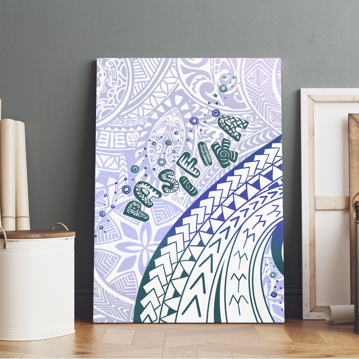 Pasifika Festival Canvas Wall Art Tribal Pattern Violet Version