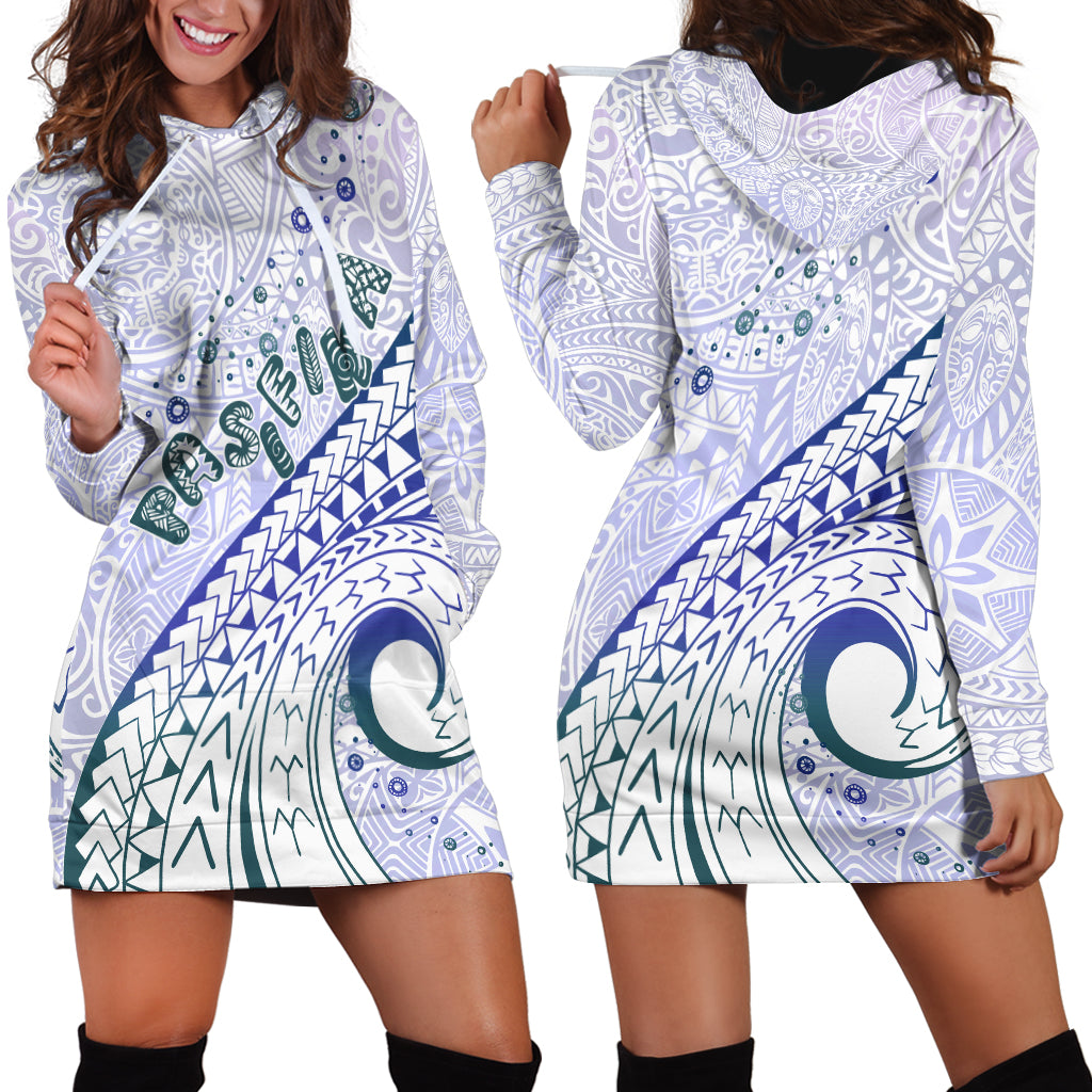 Pasifika Festival Hoodie Dress Tribal Pattern Violet Version LT01 - Polynesian Pride