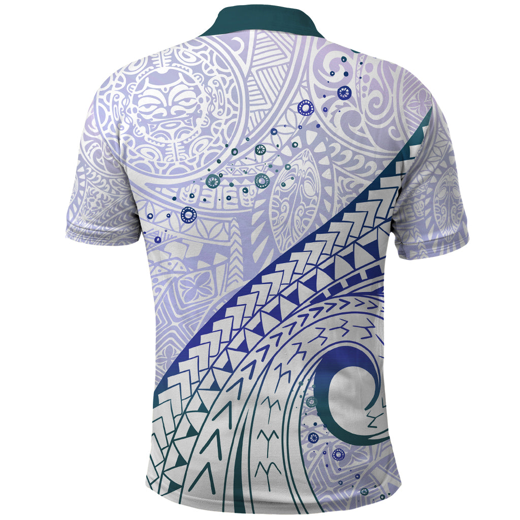 Pasifika Festival Polo Shirt Tribal Pattern Violet Version LT01 - Polynesian Pride