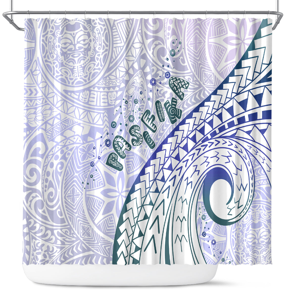 Pasifika Festival Shower Curtain Tribal Pattern Violet Version LT01 Purple - Polynesian Pride
