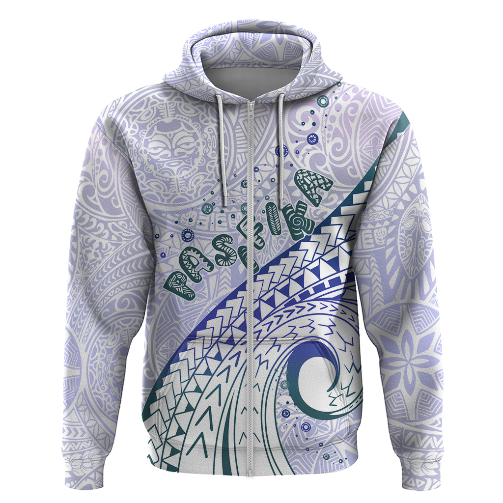 Pasifika Festival Zip Hoodie Tribal Pattern Violet Version LT01 Zip Hoodie Purple - Polynesian Pride