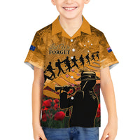 ANZAC Day 2024 Family Matching Long Sleeve Bodycon Dress and Hawaiian Shirt Silver Fern With A Trumpet Soldier LT01 Son's Shirt Art - Polynesian Pride