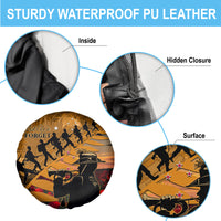 ANZAC Day 2024 Spare Tire Cover Silver Fern With A Trumpet Soldier