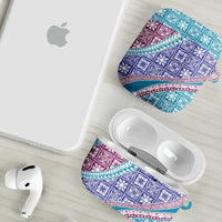 Hawaiian Quilt Pattern AirPods Case Purple Blue Color Mixed - Polynesian Pride