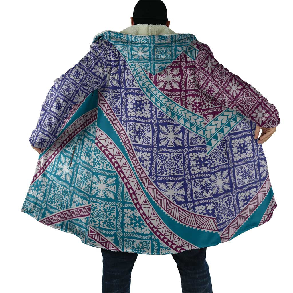 Hawaiian Quilt Pattern Cloak Purple Blue Color Mixed - Polynesian Pride