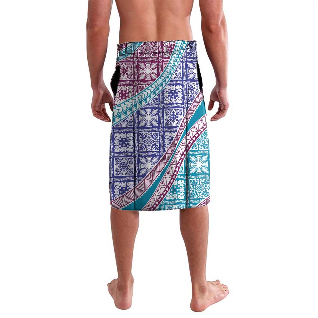 Hawaiian Quilt Pattern Lavalava Purple Blue Color Mixed - Polynesian Pride