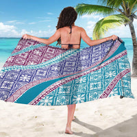 Hawaiian Quilt Pattern Sarong Purple Blue Color Mixed - Polynesian Pride