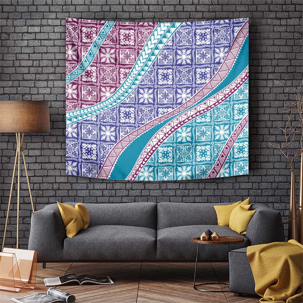 Hawaiian Quilt Pattern Tapestry Purple Blue Color Mixed LT01 Purple - Polynesian Pride