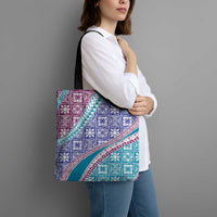 Hawaiian Quilt Pattern Tote Bag Purple Blue Color Mixed - Polynesian Pride