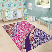 Hawaiian Quilt Pattern Area Rug Sweet Color Mixed - Polynesian Pride