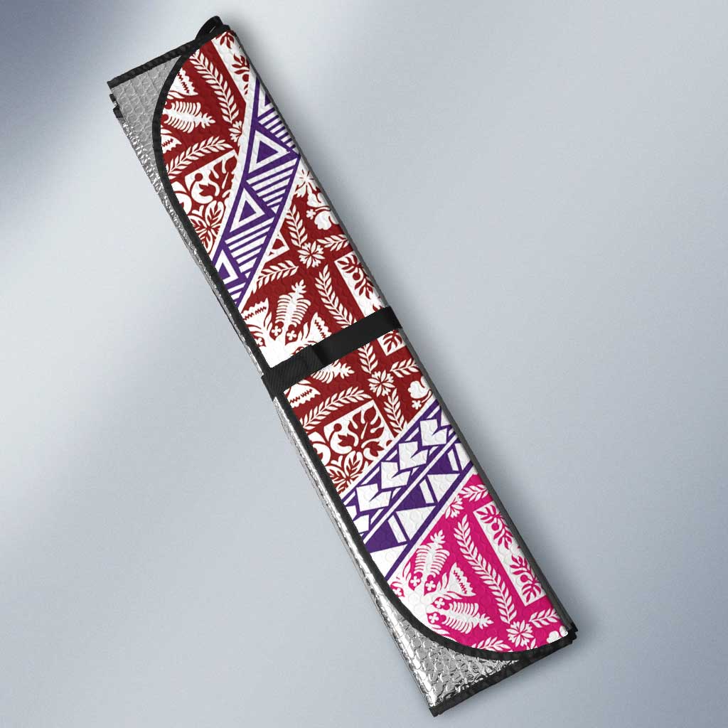 Hawaiian Quilt Pattern Auto Sun Shade Sweet Color Mixed - Polynesian Pride