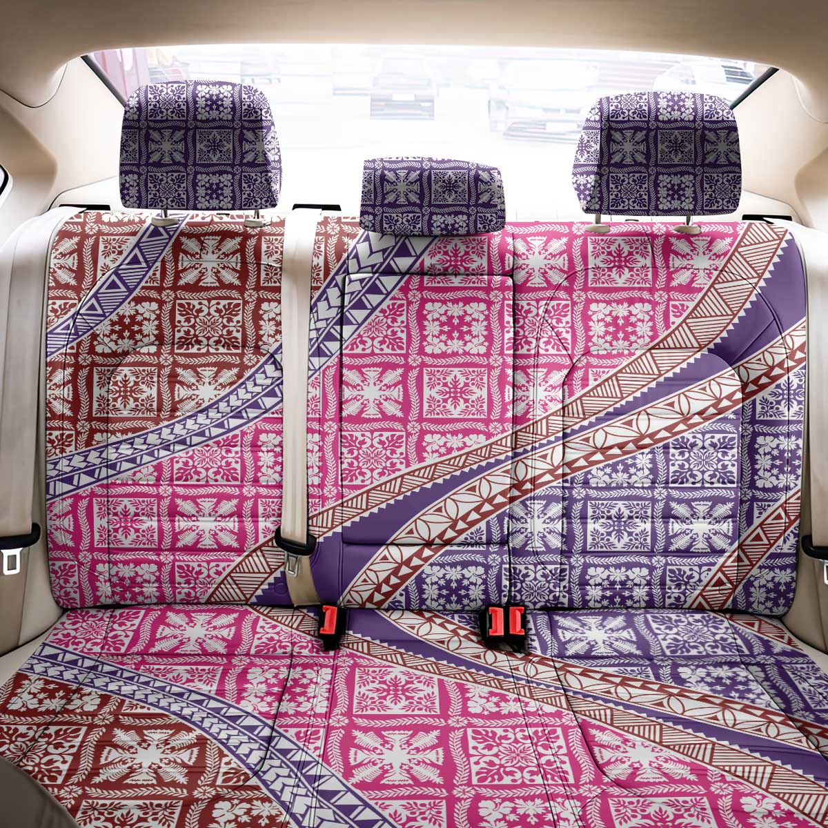 Hawaiian Quilt Pattern Back Car Seat Cover Sweet Color Mixed LT01 - Polynesian Pride