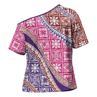 Hawaiian Quilt Pattern Cross Shoulder Shirt Sweet Color Mixed LT01 - Polynesian Pride
