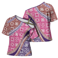 Hawaiian Quilt Pattern Cross Shoulder Shirt Sweet Color Mixed LT01 - Polynesian Pride