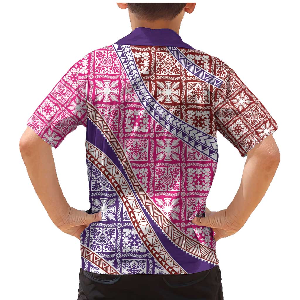 Hawaiian Quilt Pattern Family Matching Mermaid Dress and Hawaiian Shirt Sweet Color Mixed - Polynesian Pride