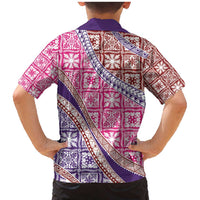 Hawaiian Quilt Pattern Family Matching Mermaid Dress and Hawaiian Shirt Sweet Color Mixed - Polynesian Pride