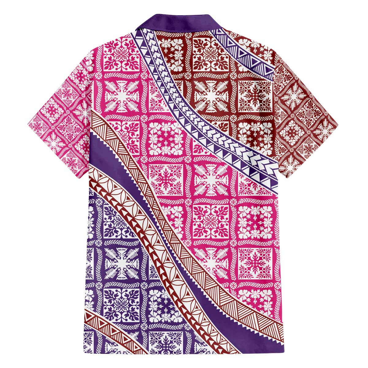 Hawaiian Quilt Pattern Family Matching Off The Shoulder Long Sleeve Dress and Hawaiian Shirt Sweet Color Mixed - Polynesian Pride