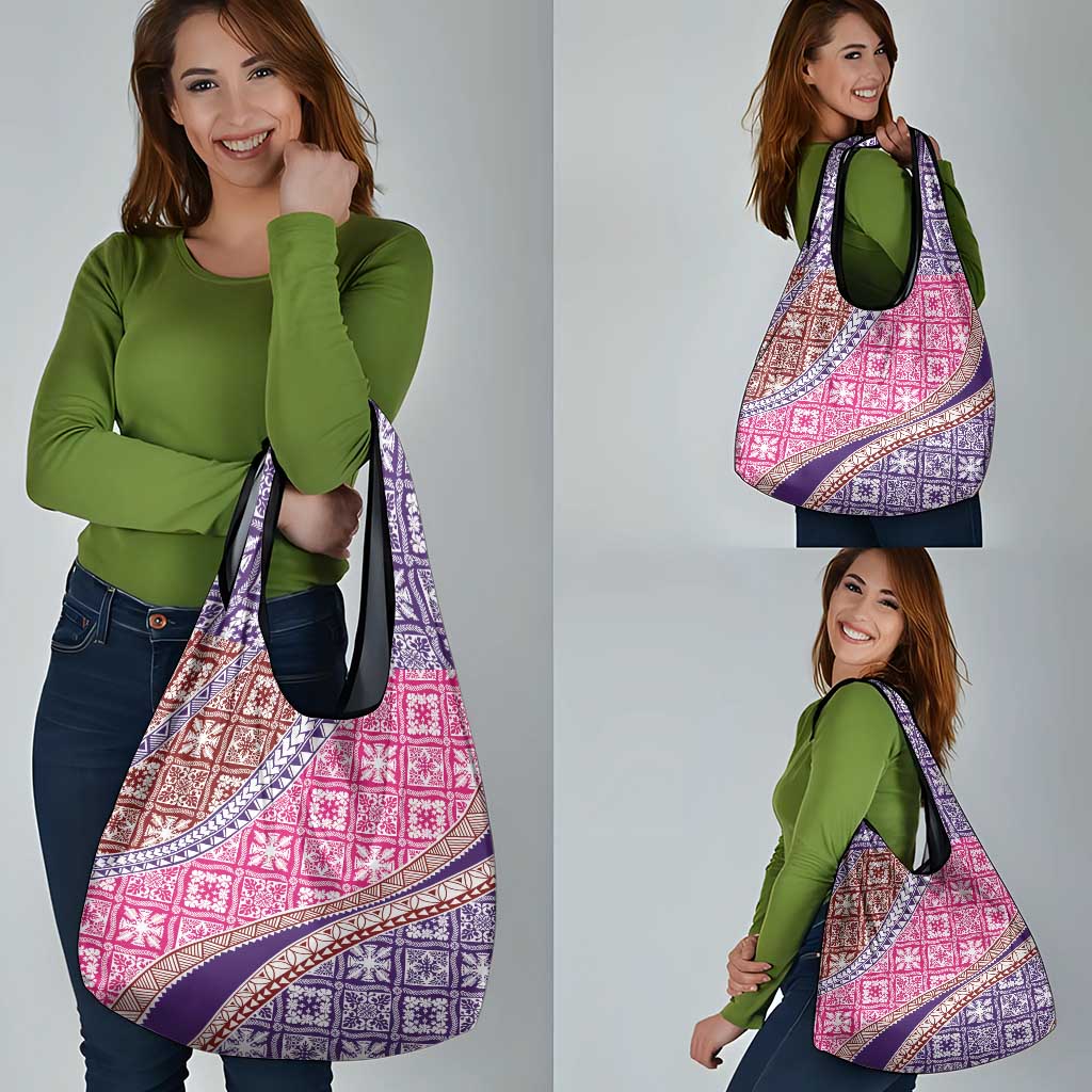 Hawaiian Quilt Pattern Grocery Bag Sweet Color Mixed - Polynesian Pride