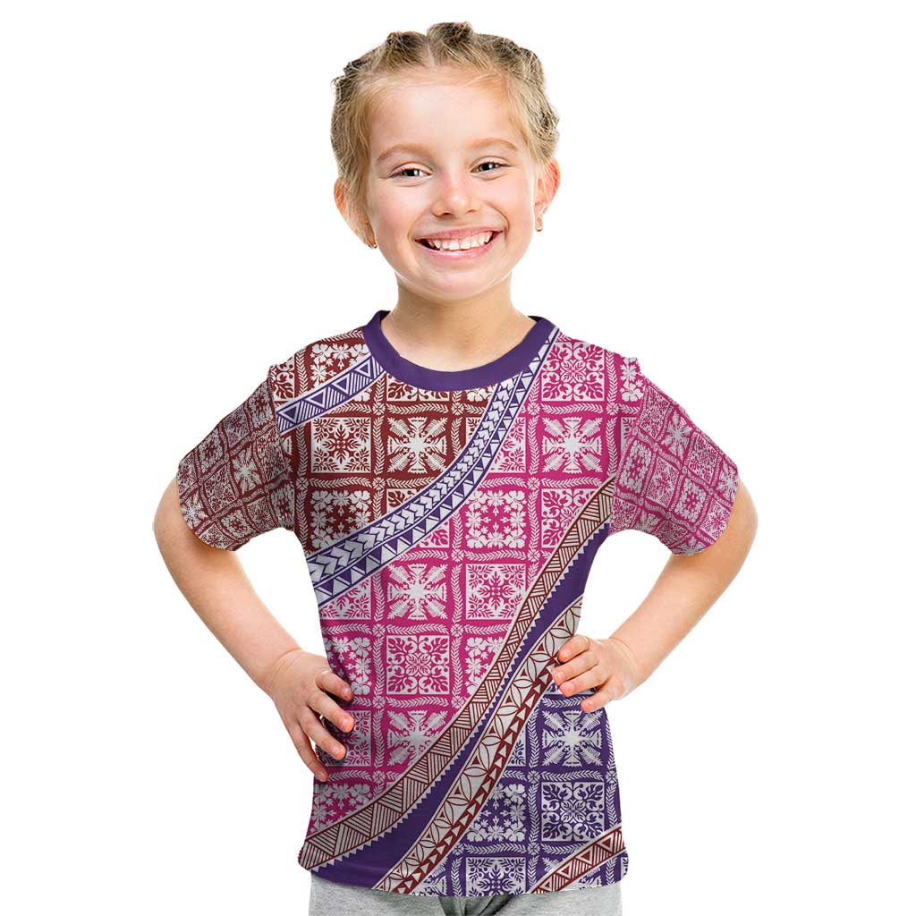 Hawaiian Quilt Pattern Kid T Shirt Sweet Color Mixed - Polynesian Pride