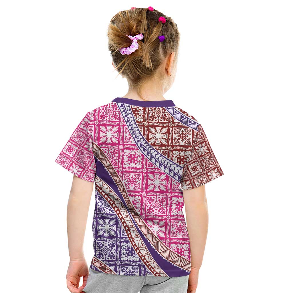 Hawaiian Quilt Pattern Kid T Shirt Sweet Color Mixed - Polynesian Pride