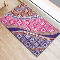 Hawaiian Quilt Pattern Rubber Doormat Sweet Color Mixed - Polynesian Pride