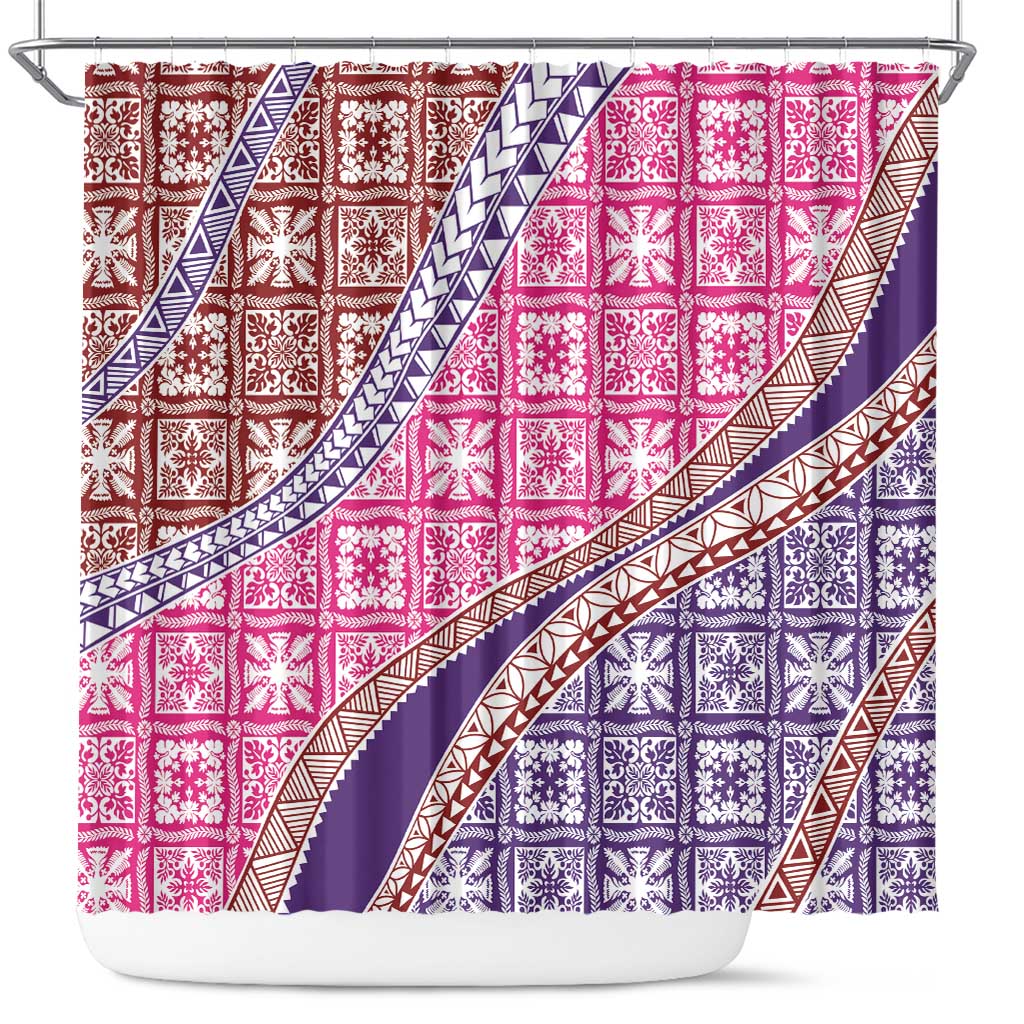 Hawaiian Quilt Pattern Shower Curtain Sweet Color Mixed LT01 Pink - Polynesian Pride