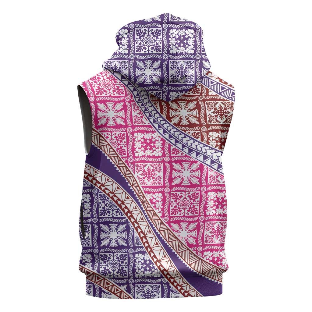 Hawaiian Quilt Pattern Sleeveless Hoodie Sweet Color Mixed - Polynesian Pride