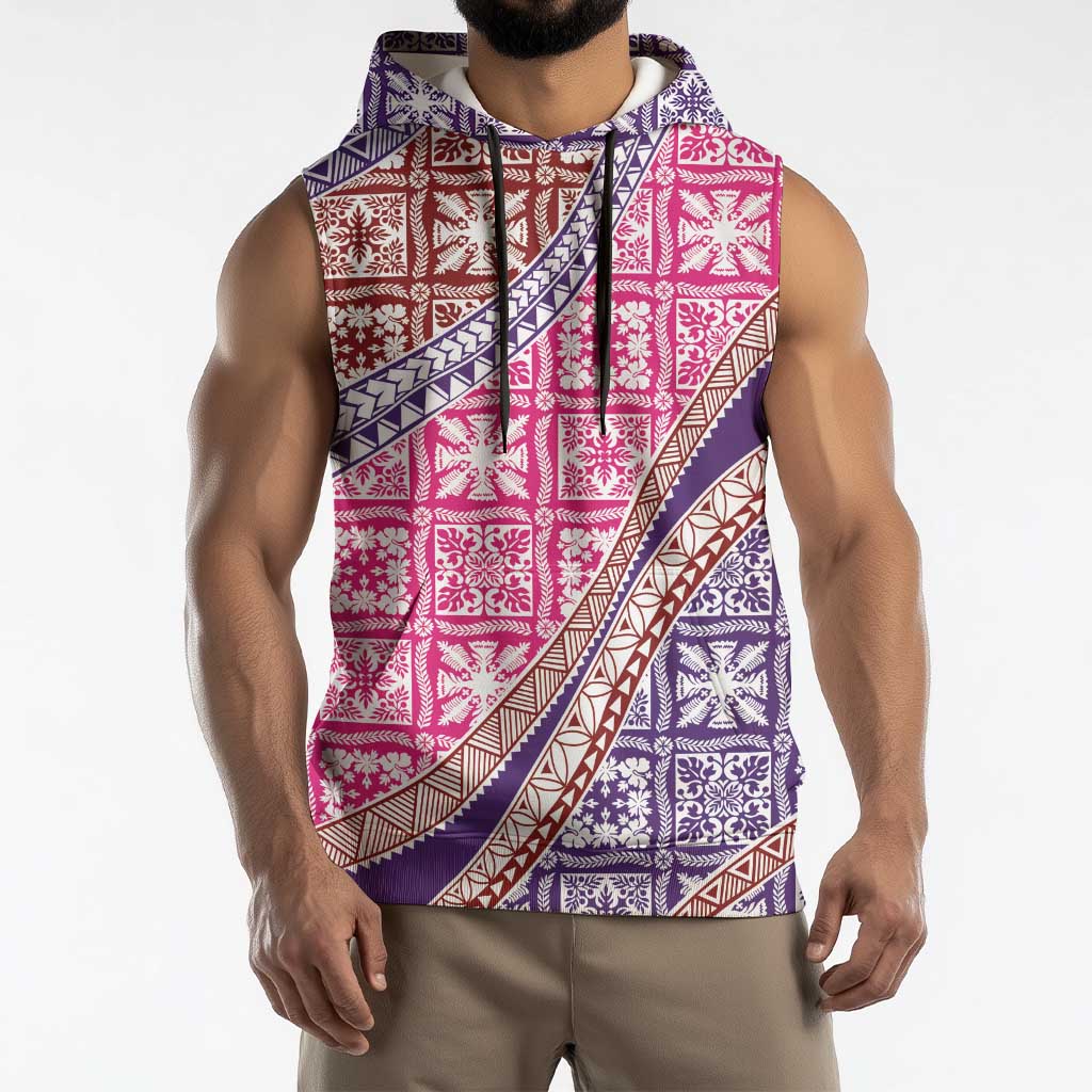 Hawaiian Quilt Pattern Sleeveless Hoodie Sweet Color Mixed - Polynesian Pride