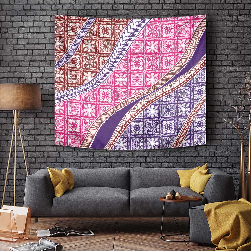 Hawaiian Quilt Pattern Tapestry Sweet Color Mixed LT01 Pink - Polynesian Pride
