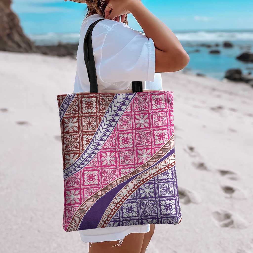 Hawaiian Quilt Pattern Tote Bag Sweet Color Mixed - Polynesian Pride